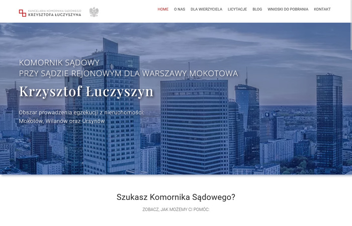 Komornik Sądowy przy Sądzie Rejonowym dla Warszawy Mokotowa Krzysztof Łuczyszyn